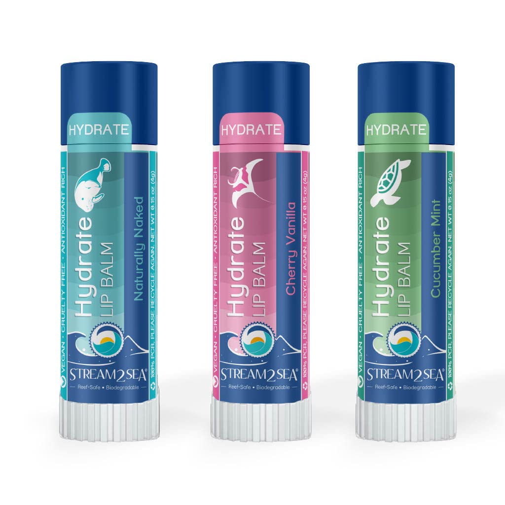 Amazon.com: Stream2Sea Hydrate Lip Balm Set, Cherry Vanilla